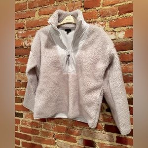 J. Crew. TEDDY SHERPA HALF-ZIP SWEATSHIRT. Size XS.
